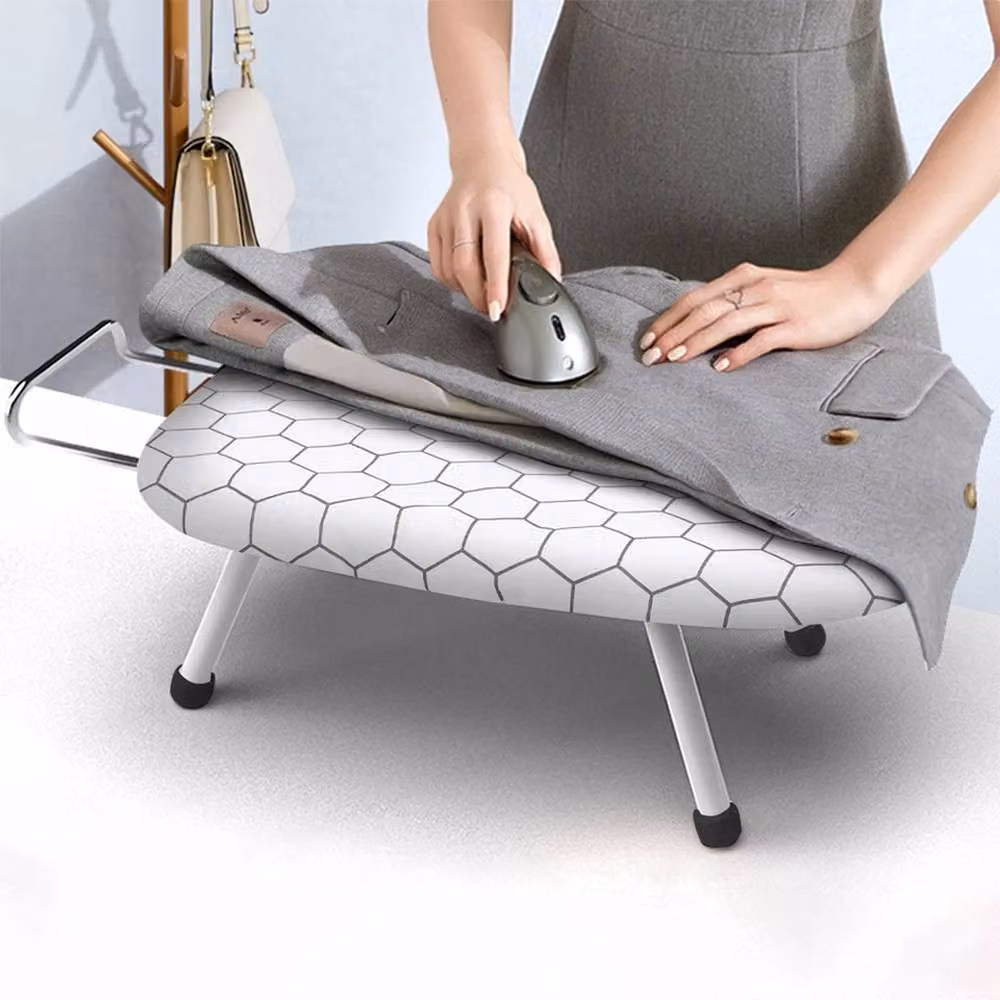 SPETLEK Foldable and Space Saving Tabletop Ironing Board in White, W: 80 cm, D: 30 cm – 2