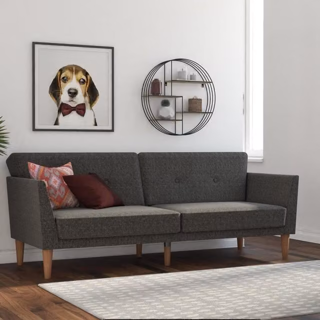 Novogratz NG Regal Mid-Century Sofa Bed in Grey
