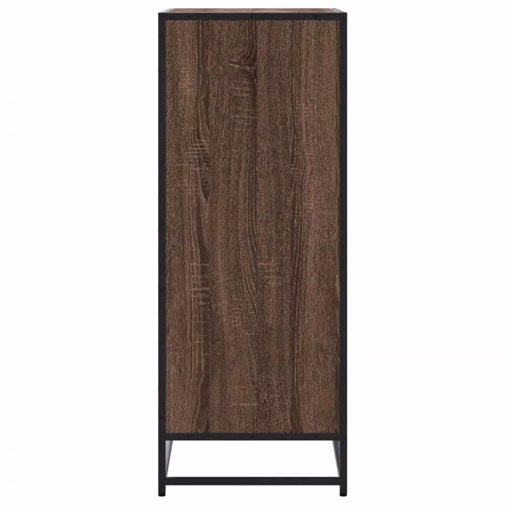 Berkfield Home Industrial Shoe Cabinet in Brown Oak, W/D/H: 75 x 38 x 97.5 cm – 4