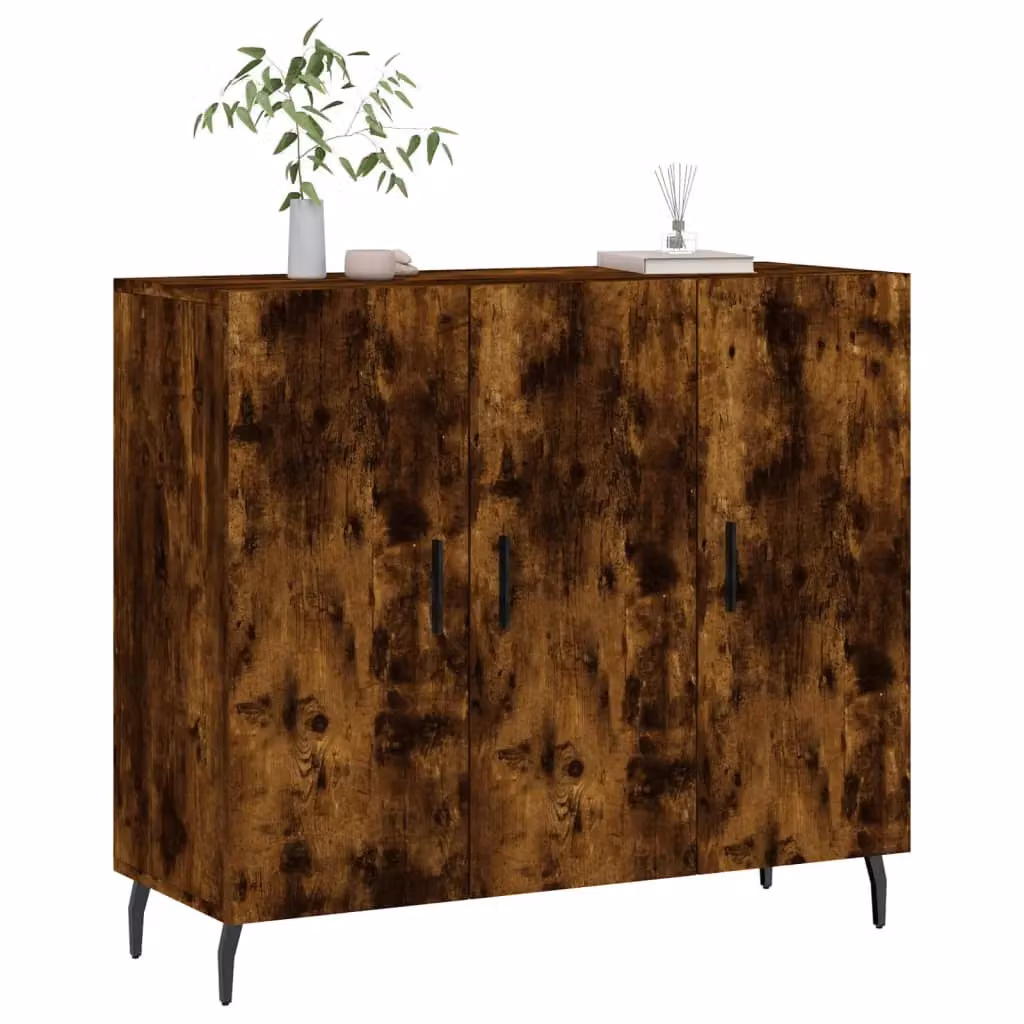 Berkfield Home Modern Smoked Oak Sideboard in Brown, W/D/H: 90 x 34 x 80 cm – 3
