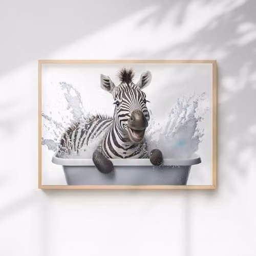 60 Second Makeover Baby Zebra Animal Print Paper Poster, Multicolour, W: 29.7 cm, H: 42.0 cm
