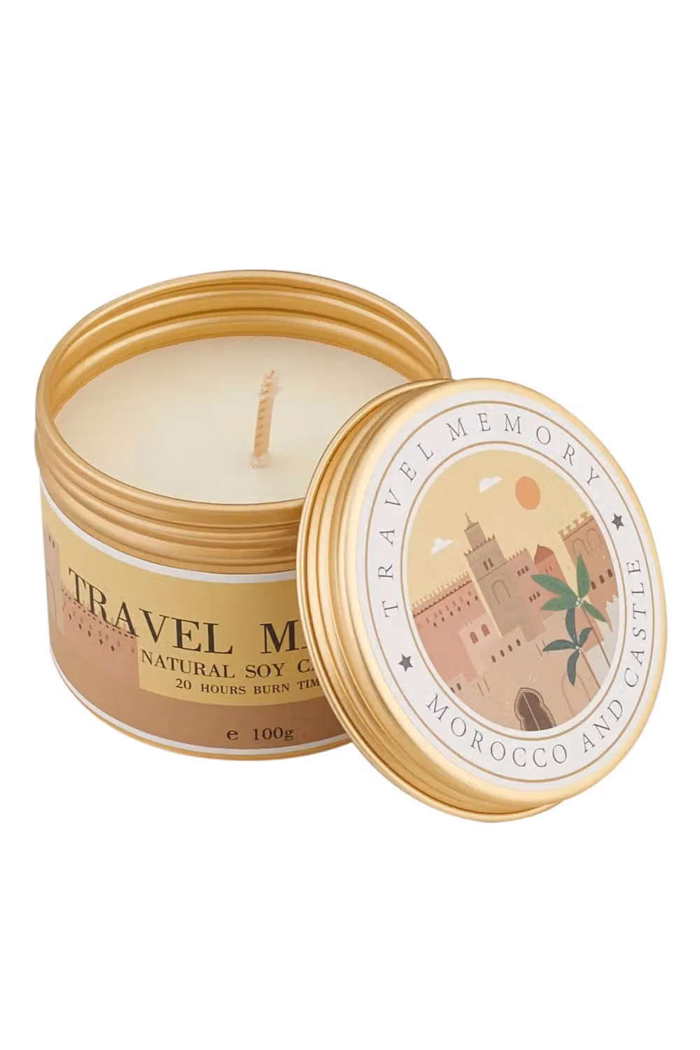 SHEONLY Baltic Amber Scented Soy Wax Candle in Gold Metal Tin – 3