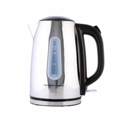 Hamilton Beach Rise Electric Kettle, 1.7 l, Polished Stainless Steel, Silver