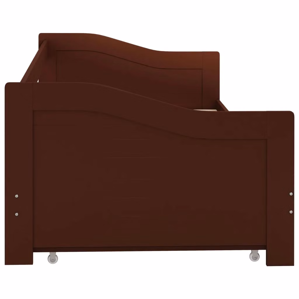 Berkfield Home Pull-out Sofa Bed Frame in Brown Pinewood, W/D/H: 90 x 200 cm – 4