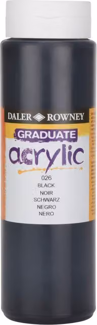 Daler-Rowney Graduate Acrylic Paint, Black, 500ml