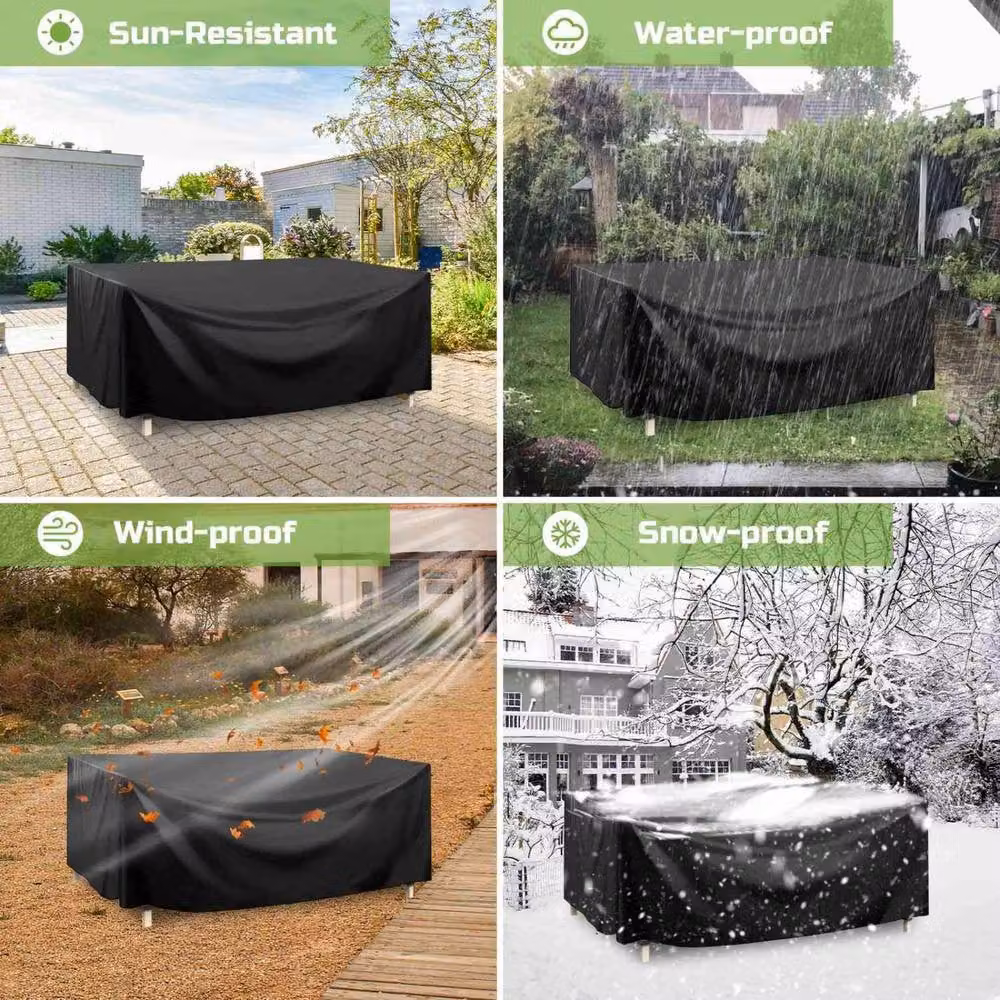 Gartistgo Waterproof Garden Furniture Cover in Black Oxford Fabric, W: 250 cm x D: 200 cm – 6