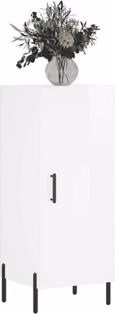 Berkfield Home High Gloss White Modern Sideboard W/D/H: 34.5 x 34.5 x 90 cm
