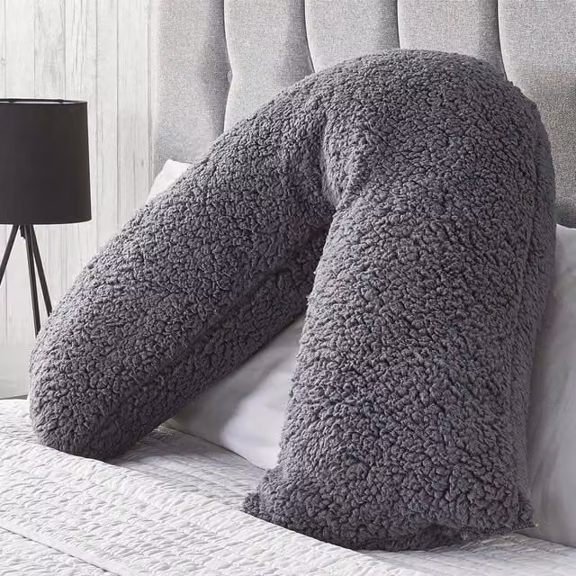 Huggleland Teddy U-Shaped Wedge Support Cushion in Grey