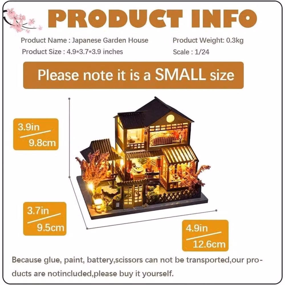 SPETLEK DIY Miniature House Kit in Brown, W/D/H: 100 x 60 x 100 cm – 2
