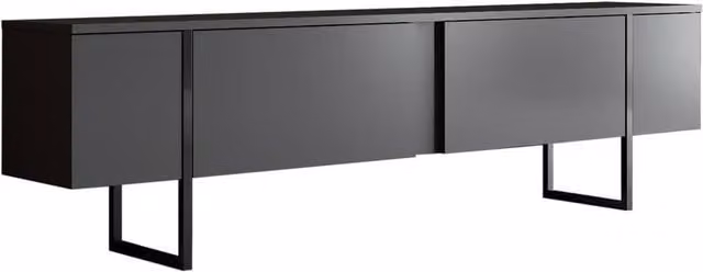 Calicosy Luxury Modern TV Stand with 2 Drop-Down Doors in Anthracite Grey, W/D/H: 180 x 50 x 30 cm