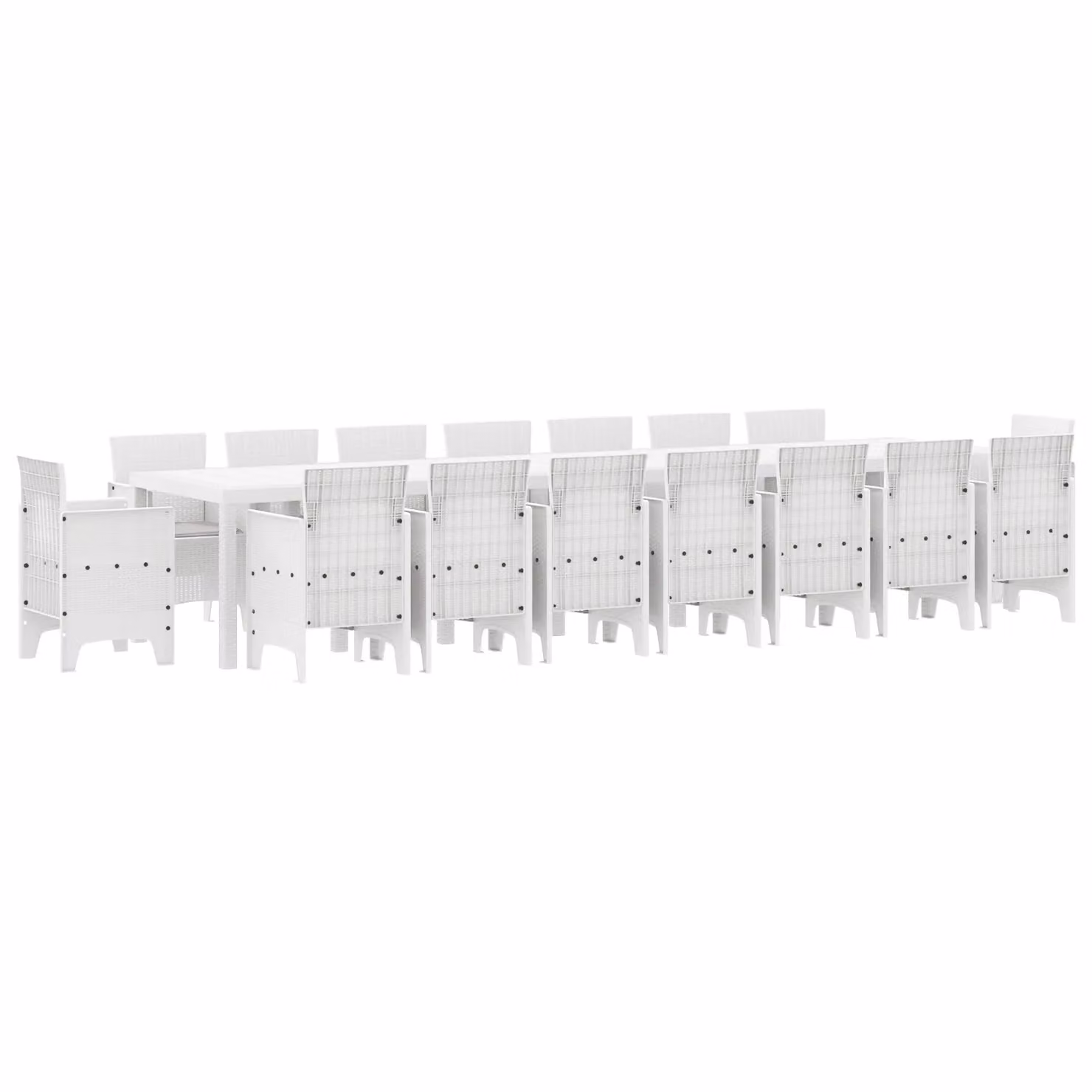 Berkfield Home 17 Piece Modern White Poly Rattan Garden Dining Set with Cushions – 2