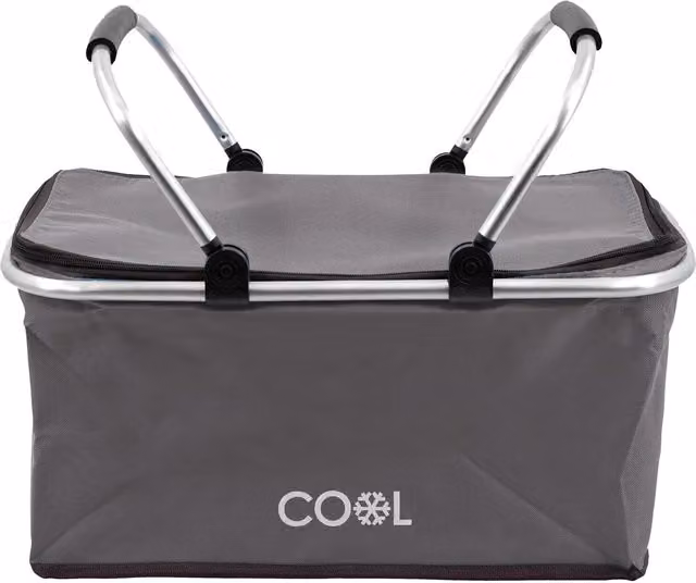 GEEZY Insulated Picnic Basket Bag, 35L Large Collapsible Cool Bag, Grey