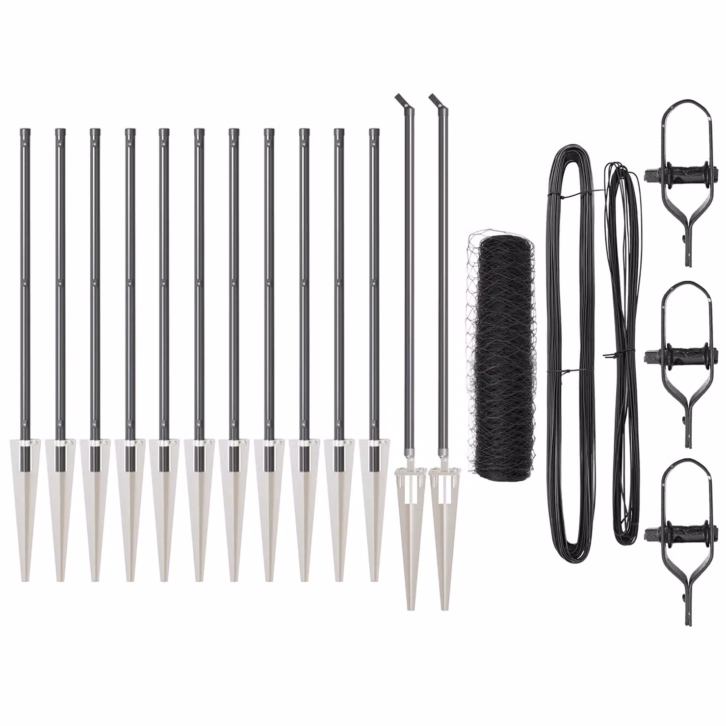 Berkfield Home Grey Powder-Coated Steel Fencing Set of 2, W: 25 m, H: 0.5 m – 2