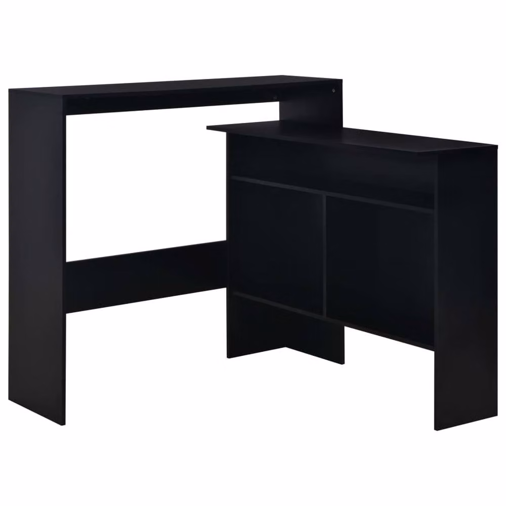Berkfield Home Modern Black Bar Table with 2 Nested Tops, W/D/H: 130 x 40 x 120 cm – 3