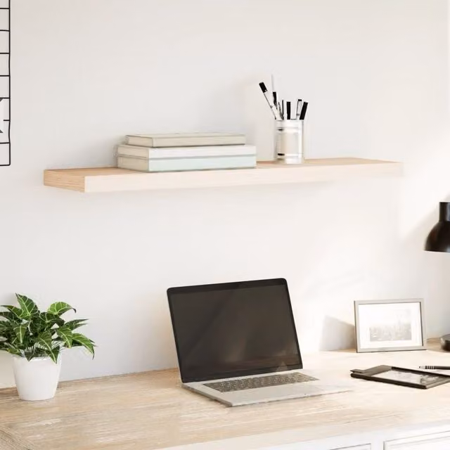 Berkfield Home Brown Oak Floating Wall Mounted Shelf, W: 90 cm, D: 23.5 cm, H: 4 cm – 1