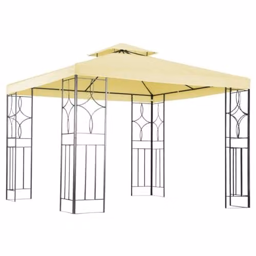 Charles Bentley Luxury Steel Art Outdoor Gazebo in Beige, W/D/H: 300 x 300 x 260 cm – 1