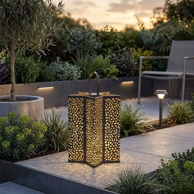 Garden Greatness Mini Celeste Decorative Solar LED Garden Lantern in White, Black or Multicolour