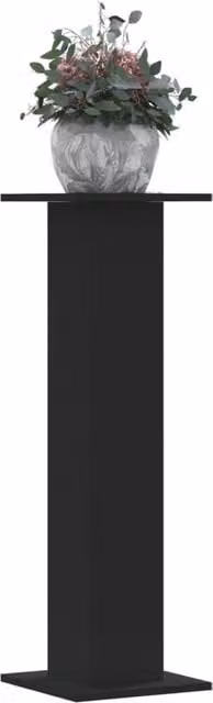 Berkfield Home Set of 2 Black Engineered Wood Plant Stands, W/D/H: 30 x 30 x 95 cm