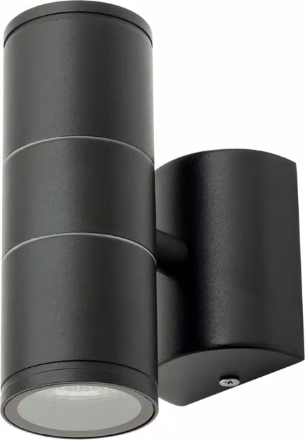 Litecraft Irela Modern Up and Down Outdoor Wall Light in Black