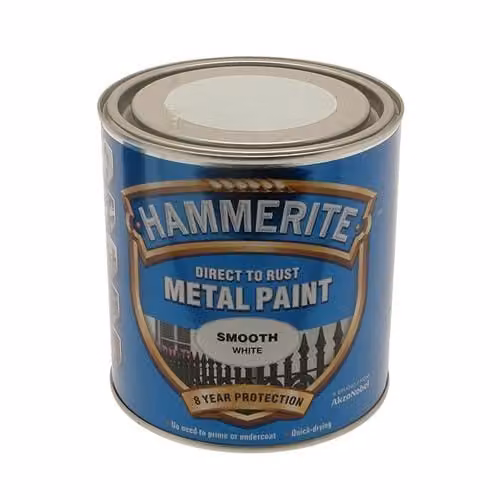 Hammerite Smooth Metal Paint, White, 2.5 l – 2