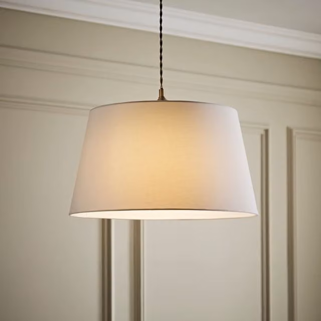 ValueLights Aspen White Fabric Tapered Easy Fit Pendant Lamp Shade