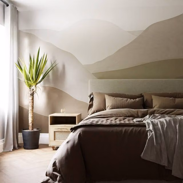 Superfresco Easy Beyond the Horizon Greige Abstract Mural Wallpaper Roll in Green and Grey, W: 300 cm, H: 280 cm