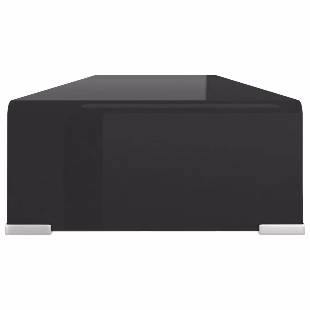 Berkfield Home Black Glass TV Stand and Monitor Riser, W/D/H: 90 x 30 x 13 cm – 3