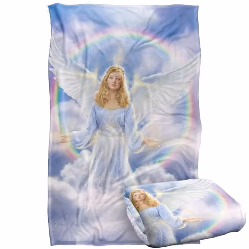 JQ Licensing Jlo Angel Rainbow Silky Touch Super Soft Fleece Throw Blanket, Multicolour, W: 91 cm, D: 147 cm