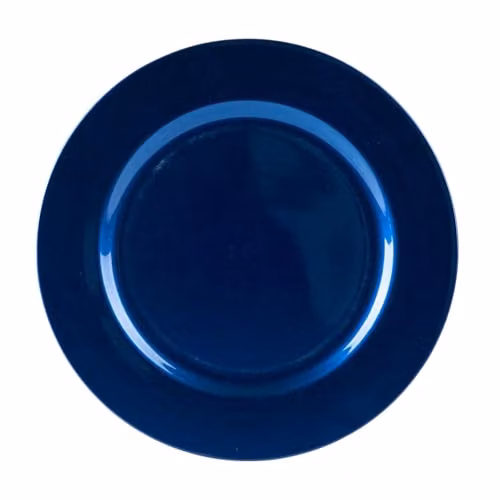 Argon Tableware 18pc Metallic Blue Melamine Charger Plates, Coasters and Napkin Rings Set, Diameter: 33 cm – 3