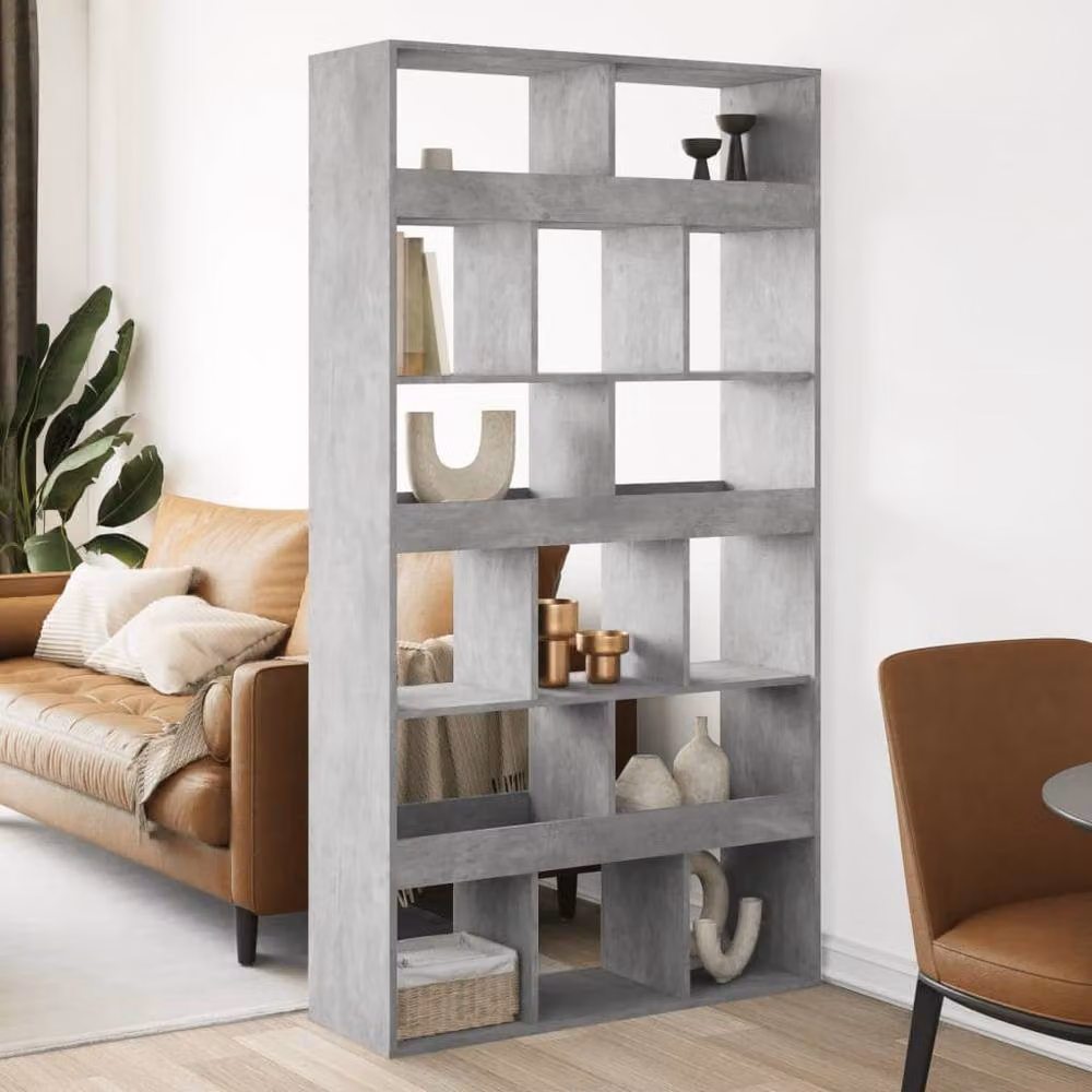 Berkfield Home Concrete Grey Room Divider, W: 100 cm, D: 33 cm, H: 187.5 cm – 2