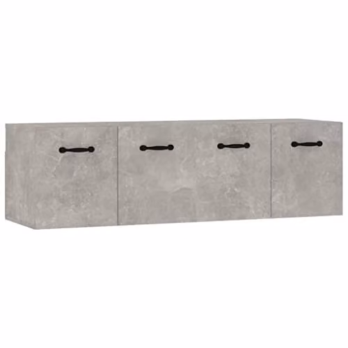 vidaXL Set of 2 Modern Wall Mounted Cabinets in Grey MDF with Hinged Doors, W/D/H: 80 x 35 x 36.5 cm