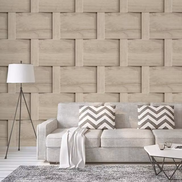 Debona Modern Geometric Abstract Paper Wallpaper in Beige and Yellow