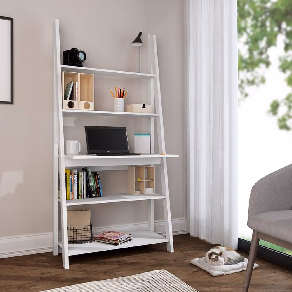 Lemon Pavilion Furniture Tiva White Ladder Writing Desk, W84 x D50 x H175.4 cm – 2