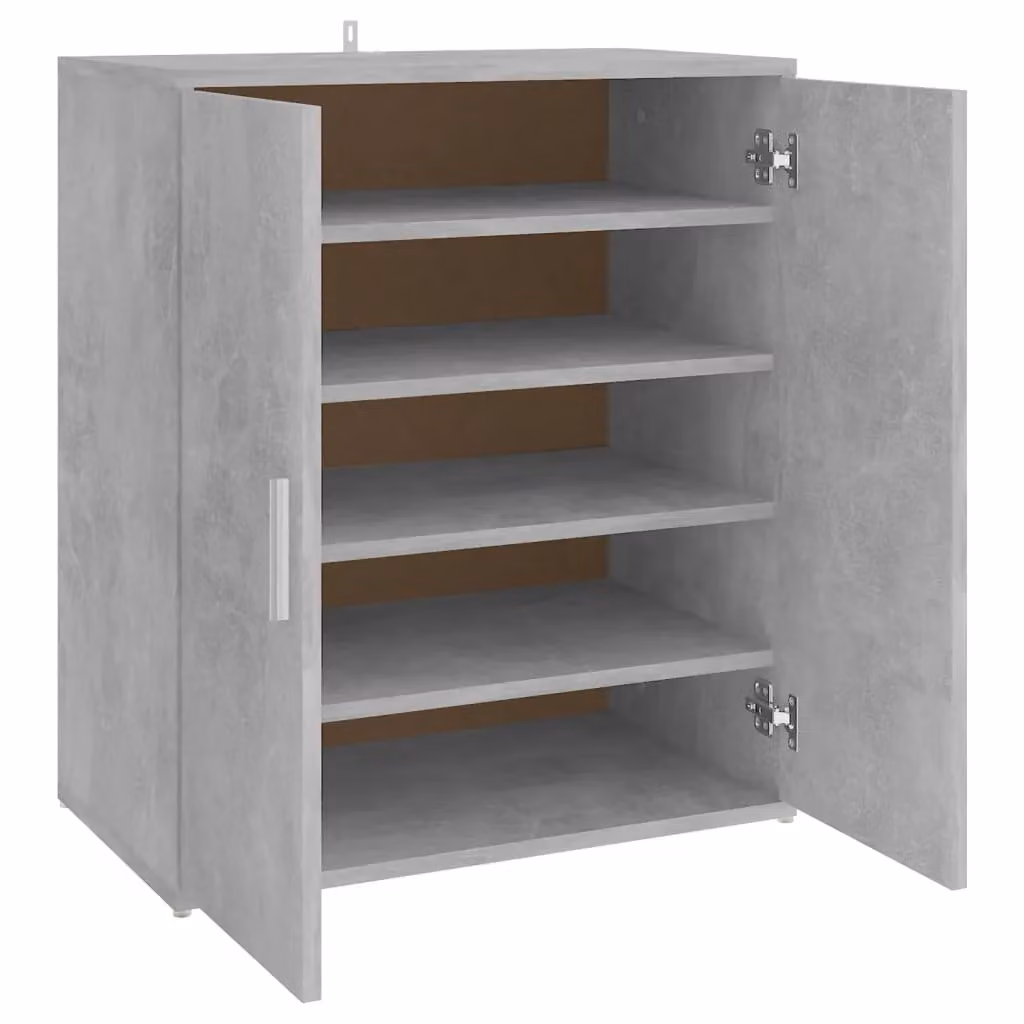 Berkfield Home Modern Shoe Cabinet in Concrete Grey, W/D/H: 60 x 35 x 70 cm – 2