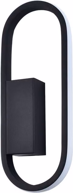 Happy Homewares Modern LED Ring Wall Light in Black Metal, W/D/H: 30 x 10 x 4 cm – 5