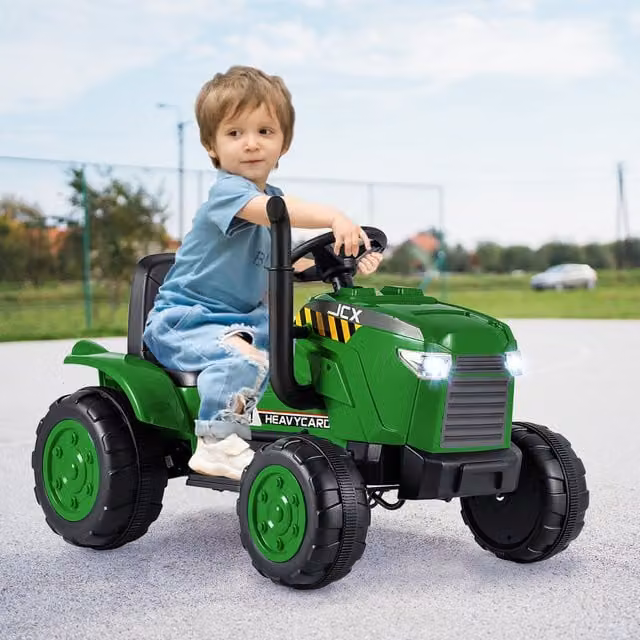 Costway Electric Ride on Tractor with Light and Sound in Green