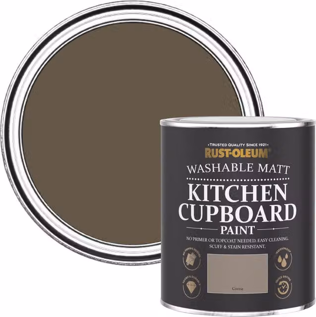 Rust-Oleum Brown Kitchen Cupboard Paint in Matt Finish - Cocoa 750ml – 1