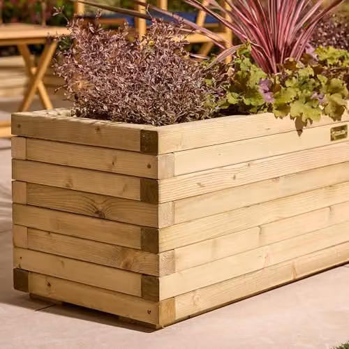Rowlinson Premier Patio Trough Planter in Brown, W: 120 cm, D: 40 cm, H: 37 cm – 2
