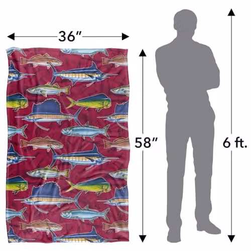 JQ Licensing Saltfish Fishing Pattern Super Soft Fleece Throw Blanket, Multicolour, W: 91 cm, D: 147 cm – 4