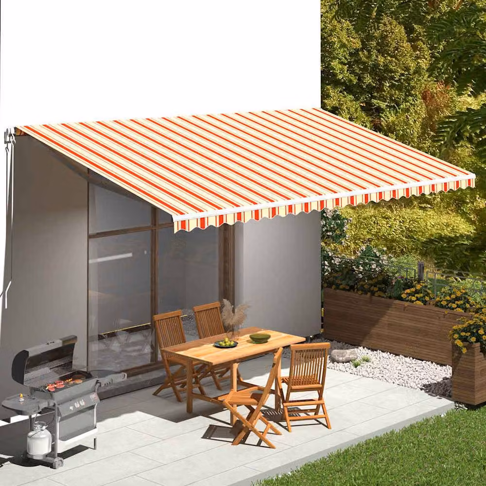 Berkfield Home Replacement Awning Fabric in Yellow and Orange, Polyester, W/D/H: 6 x 3 m – 1