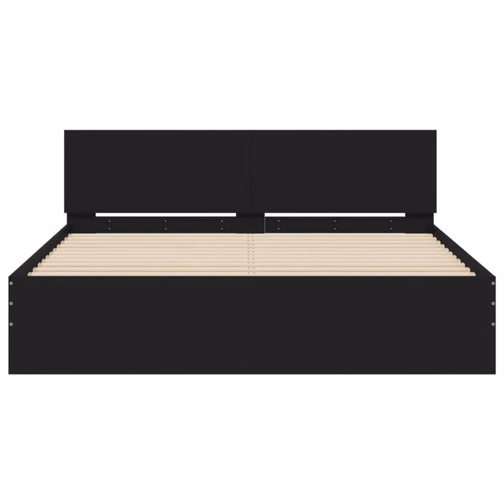 Berkfield Home Durable Engineered Wood Bed Frame in Black W/D/H: 140 x 200 cm – 4