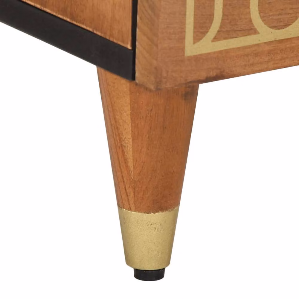 Berkfield Home Set of 2 Solid Mango Wood Bedside Cabinets in Brown, W/D/H: 40 x 33 x 46 cm – 6