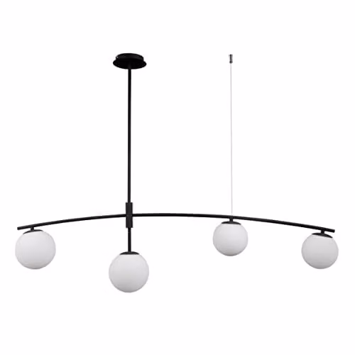 Netlighting Senai Modern 4 Light Bar Pendant Ceiling Light in Black with G9 Bulbs