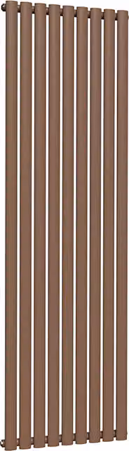 Lux Heat Oval Coloured Vertical Radiator in Coffee Bean, H 180 cm x W 54 cm