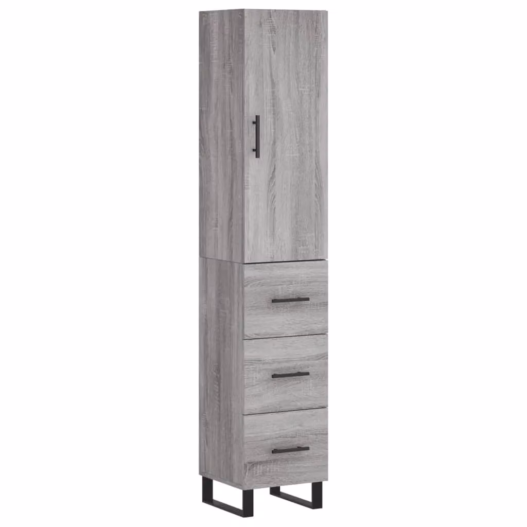 Berkfield Home Grey Sonoma Highboard in Engineered Wood, W/D/H: 34.5 x 34 x 180 cm – 2