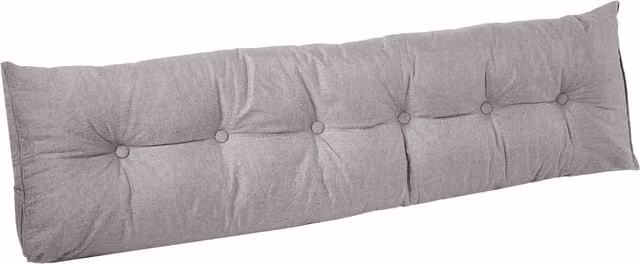 Livingandhome Grey Linen and Polyester Wedge Headboard Pillow, Width: 180 cm