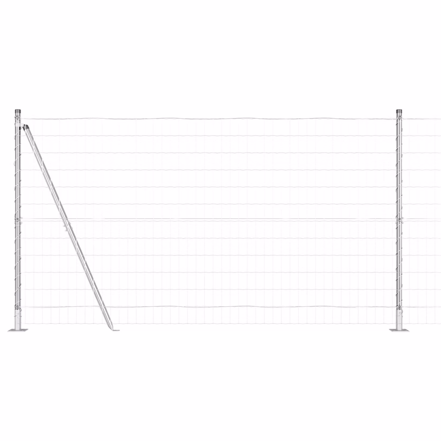 Berkfield Home Euro Fence with 13 Flanged Posts, Galvanised Steel, Silver, W: 25 m, H: 1.2 m – 2