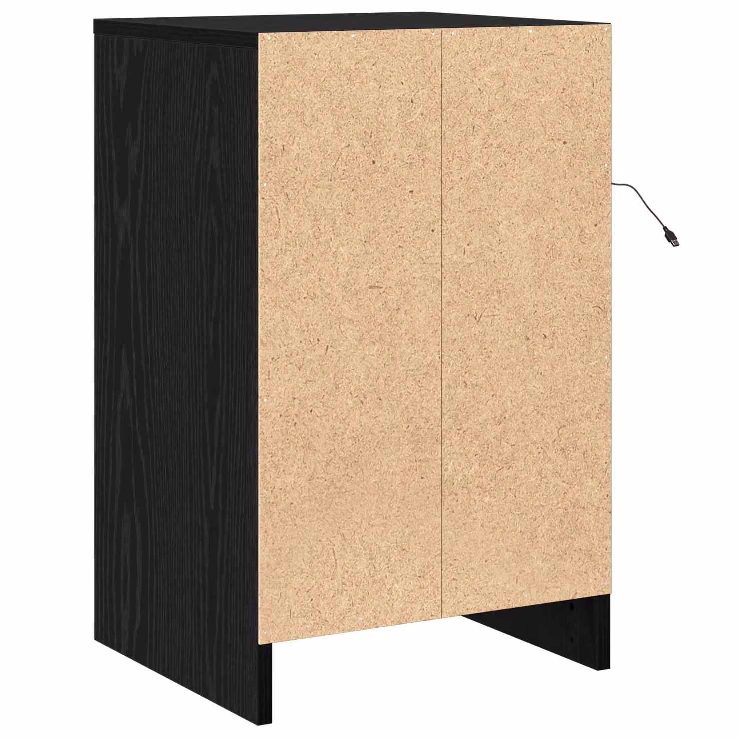 Berkfield Home Modern Black Oak Bedside Cabinet with Integrated LED Lighting – 4