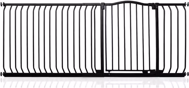 Safetots Extendable Curved Top Safety Gate in Matt Black for Doors and Stairs