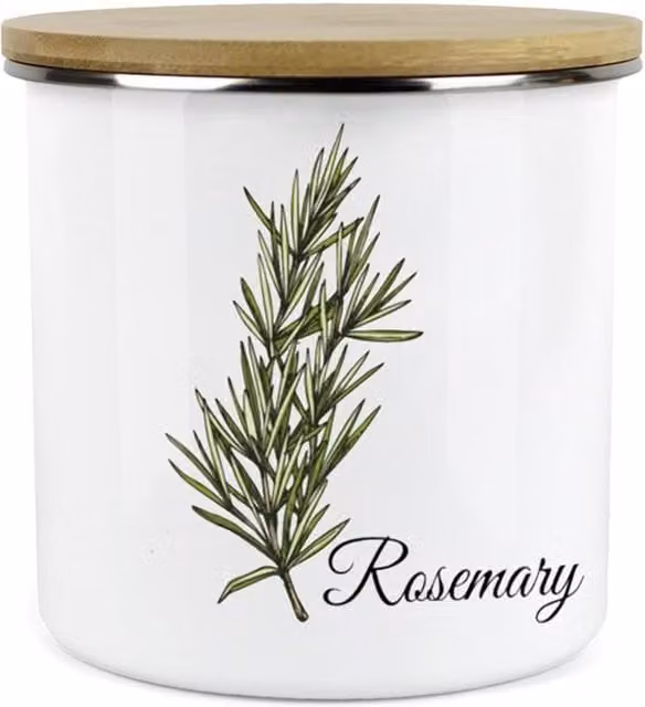 Purely Home Floral White Enamel and Ceramic Kitchen Food Storage Canister